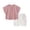 Pink A, variant on WRKEKC Summer Outfits for Girls Solid Round Neck Short Sleeve Set Cotton Gauze Homewear Two Piece Sweat Absorbent 6 Months-6 Years