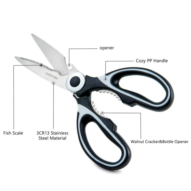 Kitchen Shears,kitchen scissors with Cover,heavy duty scissors Ultra Sharp  Stainless Steel Multi-function kitchen scissors for Kitchen, Chicken
