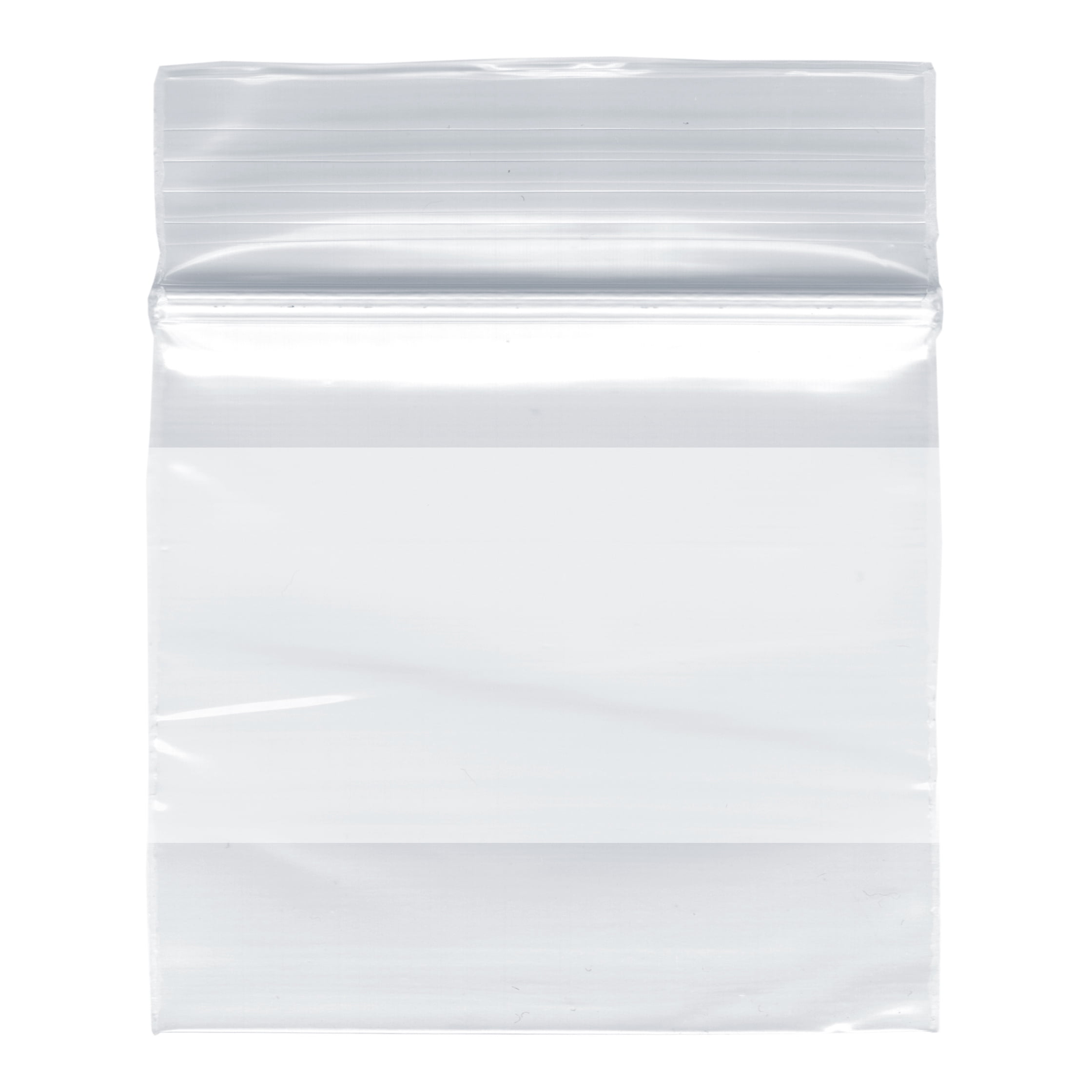 Plymor Zipper Reclosable Plastic Bags w/ White Block, 2 Mil (Pack of