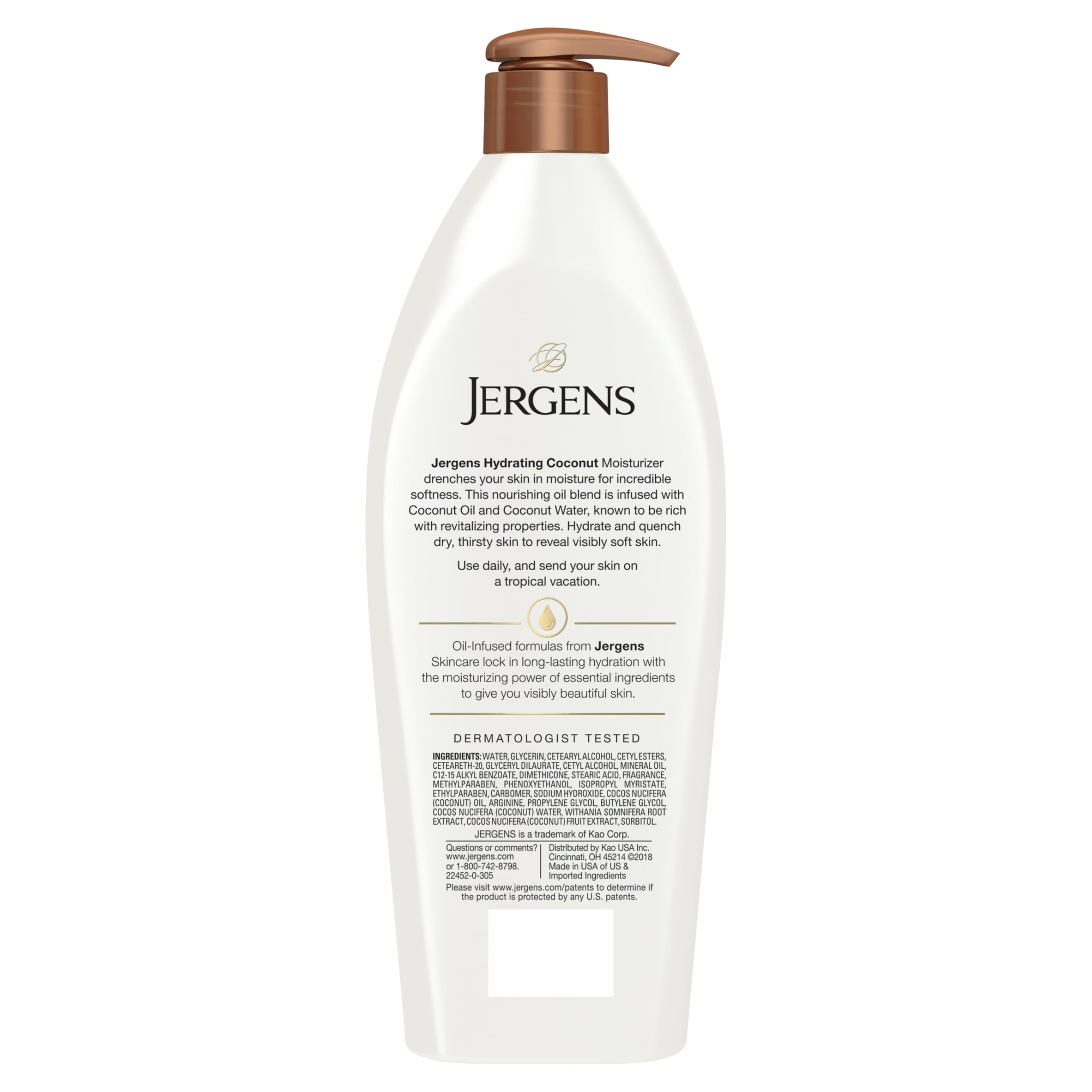 Jergens Hydrating Coconut Oil-Infused Moisturizer, 21 fl oz