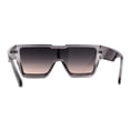 thumbnail image 2 of Mens Futuristic Robotic Squared Shield Mod Plastic Sunglasses Slate Black Brown, 2 of 4
