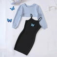 thumbnail image 2 of Girls Spring Outfits Comfortable Summer Knitted Short Smock Fashion Set Baby Girl Clothes Black 6-7 Years, 2 of 4