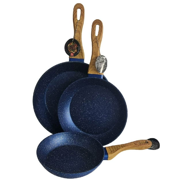 Set de Sartenes RD Royal Cook Azul Granito 3 pzs 20 24 y 28 cm