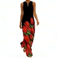 thumbnail image 2 of Summer Dresses for Women Plus Size V Neck Sleeveless Maxi Sundress Flowy Floral Wedding Guest Beach Party Tank Dress, 2 of 7