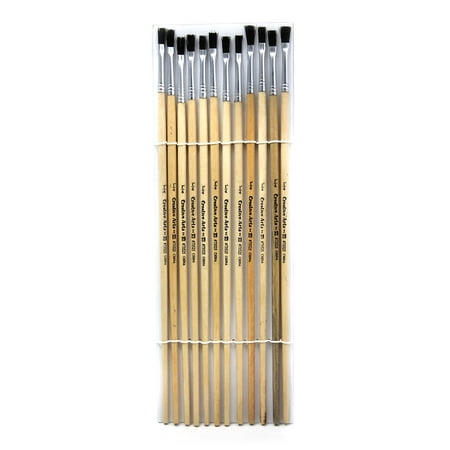 UPC: 0026487735259 | Charles Leonard Long Handle Easel Brush Size 4 Natural Bristle Flat 12/Pack 73525
