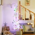 thumbnail image 2 of HOMCOM 6' Slim Artificial Christmas Tree with Colourful LED Lights, White, 2 of 10