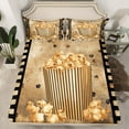 thumbnail image 6 of Castle Fairy Teens Vintage Movie Theater 4 Pieces Queen Sheet Sets,Cinema Popcorn Ultra Soft Flat Sheet,Retro Filmstrip Queen Fitted Sheet,Breathable Home Decor, 6 of 7