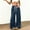 *Blue, variant on Women's Suede High Waist Loose Drawstring Wide Leg Pants with Pockets，Fashion Casual Loose Trousers Black,Womens Plus XXL