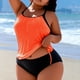 thumbnail image 1 of TaTaai Plus Size Loose Split Swimsuit, Women's Solid Color Padded No Steel Support Swimwear, Elastic Design, Ideal for Summer Beach Pool Vacation Wear Gift, 1 of 5