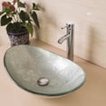 thumbnail image 1 of Ainfox Bathroom Artistic Tempered Glass Vessel Sink Bowl with Faucet & Pop-up Drain Combo, 1 of 10