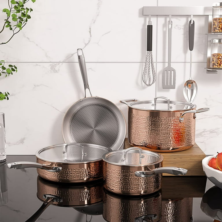 DUXTOP duxtop whole-clad tri-ply stainless steel induction cookware set,  14pc kitchen pots and pans set