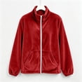 thumbnail image 6 of Gytharion Women's Velour Track Jackets Full Zip Stand Collar Velour Jackets Long Sleeve Solid Color Zip Up Jackets with Pockets, 6 of 6