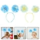 thumbnail image 4 of KAKOWELY 2 diademas con pompones y tiras de aluminio, diadema con bola esponjosa para el pelo, accesorios para cosplay para mujeres y niñas, fiestas de Navidad y cumpleaños., 4 of 5