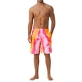 thumbnail image 2 of INSPIRE CHIC Mens Summer Colorful Tie-dyed Pattern Drawstring Elastic Waist Board Shorts 28 Pink Yellow, 2 of 5