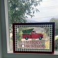 thumbnail image 2 of Framed Merry Christmas Tree Truck Sign - 15.75" x 11.75", White Black Buffalo Plaid, Red Frame, Vintage Red Truck, Kitchen Sign, Wreath, 2 of 2