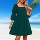 thumbnail image 3 of Vestidos Casuales Vestido de mujer con cuello cuadrado sin espalda para cóctel (verde oscuro XXL) Cgtredaw para Mujer Verde oscuro T XL, 3 of 7