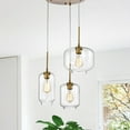 thumbnail image 3 of Ole Satin Gold 3-light Metal Glass Chandelier, 3 of 4