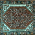 thumbnail image 1 of Ahgly Company Indoor Square Persian Light Blue Traditional Area Rugs, 7' Square, 1 of 4