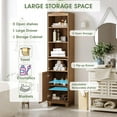 thumbnail image 4 of Vabches 70" Tall Bathroom Storage Cabinet, 6-Tier Rattan Bathroom Storage Cabinet with Adjustable Shelf & Drawer for Kitchen, Living Room, 4 of 7