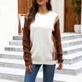 thumbnail image 2 of Vedolay Womens Cute Sweater Womens Fall Striped Oversized 2023 Pullovers Sweaters Casual Knit Tops,White S, 2 of 5