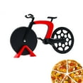 thumbnail image 4 of PATLOLLAV Bicycle Pizza Cutter Wheel with Holder,Robust Bicycle Shape 7 inch Stainless Steel Pizza Knife,Frosted Surface Non-Stick and Sharp Blades, Pizza Slicer Funny Kitchen Gadget, 4 of 5