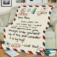 thumbnail image 2 of to My Mom Gift Blanket from Daughter Son I Love You Dear Mom Air Mail Letter Printed Blanket Throw for Christmas Birthday Mother Day''s Soft Bed Flannel Blanket (Dear Mom-60x80in), 2 of 6