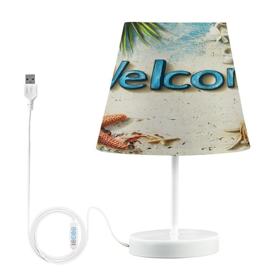 BZSMCE Table Lamp Creative Seaside Elements Painting Simple Pattern Night Light