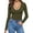 Long Sleeve-Army Green, variant on MOYIKO Deep V Neck Long Sleeve Shirts for Women Fitted Tops Tee