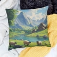 thumbnail image 2 of Patifu Throw Pillow Covers  Double Sided Plush Pillow Covers for Living Room Cartoon Landscape Pillow Cases Decorative Throw Pillow Cover Couch Case for Home Sofa Decor  22x22in, 2 of 5