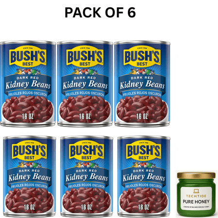 Bush's Dark Red Kidney Beans, Canned Beans, 16 oz ( pack of 6 )