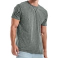 thumbnail image 3 of Men's T-Shirt Cotton Blend Summer Round Neck Short Sleeve Casual Top Comfort Stretch Breathable Fabric Casual Daily Gym Workout Streetwear Beach | Zenithor,Gray M, 3 of 7