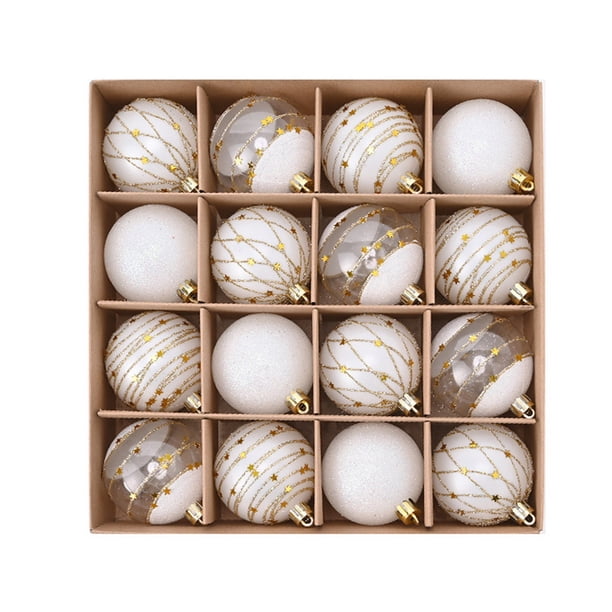 Conjunto de Ornamentos de Navidad 2.36 Pulgadas Color Electroplatido Bola de Navidad Colgante 16Pcs, Bola de Navidad Conjunto de Decoración Luzes de Navidad para Árbol