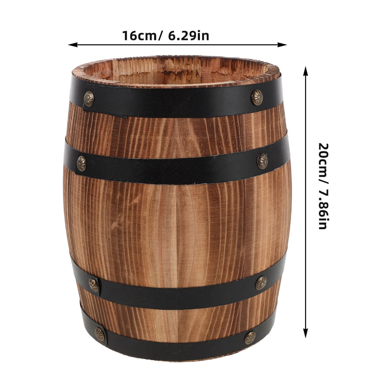 Rustic Wooden Utensil Holder for Kitchen Countertop - Multi-Use Organizer Bucket for Cutlery, Silverware, Chopsticks, Spoons, Forks & Pens