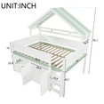 thumbnail image 2 of Harper & Bright Designs Full Size Loft Bed with Storage Cabinet & Shelves, Full Wood Playhouse Loft Bed Frame with Canopy Roof, White, 2 of 12