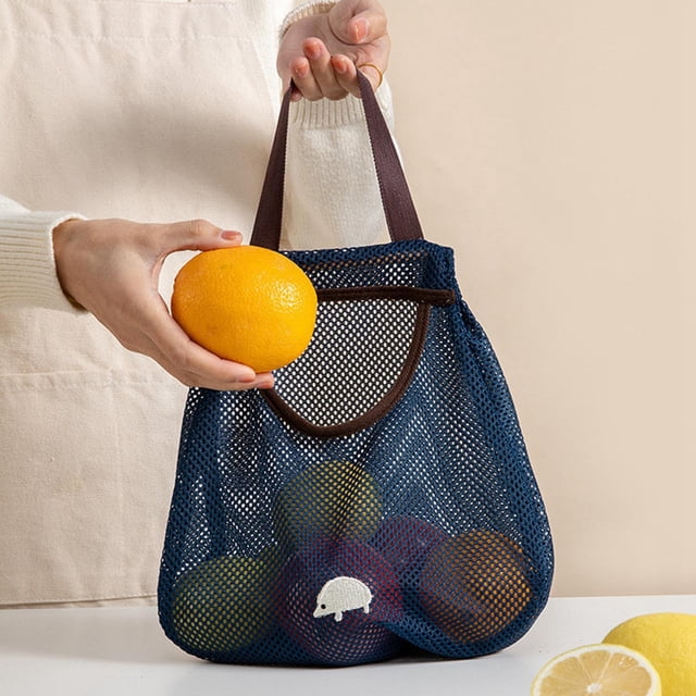 Bolsa de almacenamiento colgante de malla, bolsas lavables reutilizables, bolsa organizadora colgante transpirable Estilo C Cola Bolsas de malla de almacenamiento colgantes