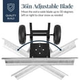 thumbnail image 6 of 36in Galvanized Blade Heavy-Duty 2-Wheel Snow Pusher Hand Plow for Snow Removal w/Wheels, Adjustable Handle, Blade Angle - Silver, 6 of 14