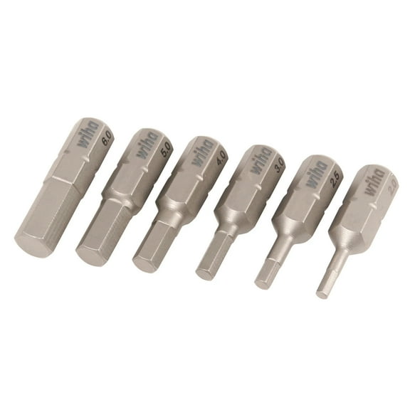 Wiha Tool Hex Insert Bit Set, 2-6mm, Set/6