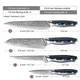thumbnail image 2 of Damascus chef's knife,japanese knives kitchen Set | 4 piece kinves set Santoku knife Utility Knife Japanese VG10 Damascus Steel - G10 handle Professional Knife Set, 2 of 8