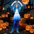 thumbnail image 2 of Guvpev Halloween Princess Costume for G'irls, Halloween Cosplay Jumpsuit with Pantskirt & Gloves, Fancy Dress Up Outfit for Role Play, Birthday Party & School Stage Event, 2 of 9