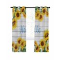 thumbnail image 7 of Sunflowers Blackout Curtains for Bedroom, Yellow Flowers Summer Botanical Pastoral Wooden Thermal Insulated Kitchen Drapes with Grommets, Light Blocking Window Treatment, 2 Panels 42" x 45", 7 of 7