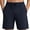 Navy Blue, variant on HISDERN Men's Casual Shorts 7 Inch Inseam Drawstring Elastic Waist Athletic Shorts with Pockets Black