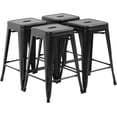 thumbnail image 1 of FDW Industrial of 4 Bar Outdoor Bar Stool Set of 4 Count Stools Counter Height, Black, 1 of 5
