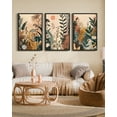 Drsoum Large Bohemain Flower Wall Decor 24x36in3pcs Black Framed