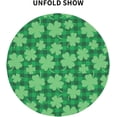thumbnail image 4 of St Patricks Day Tablecloth Round 60 Inch Green Shamrocks Buffalo Check Plaid Round Tablecloths Washable Polyester Table Cloth for Kitchen Dining Room Outdoor Holiday Patio Picnic Party, 4 of 6