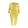 thumbnail image 4 of Women Hooded Tops Trousers Pocket Drawstring Elastic Waist Set, 4 of 7
