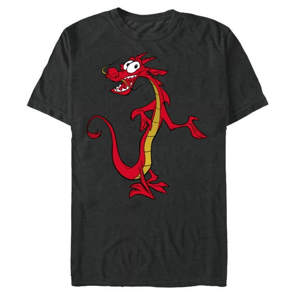 Disney Mulan Mushu Dragon T-Shirt- Short Sleeve Blended T-Shirt for Adults - Customized-Dark Heather