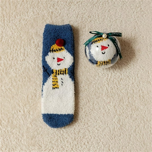 HuangHuanChen Christmas Fuzzy Socks For Women Warm Slipper Socks Winter Cozy Thick Cute Crew Sleep Comfy Fleece Christmas Socks Xmas Holiday Socks Multicolor