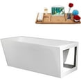 thumbnail image 2 of 59" Streamline B-352-117-WH Soaking Freestanding Tub and Tray With Internal Drain in Glossy White, 2 of 7