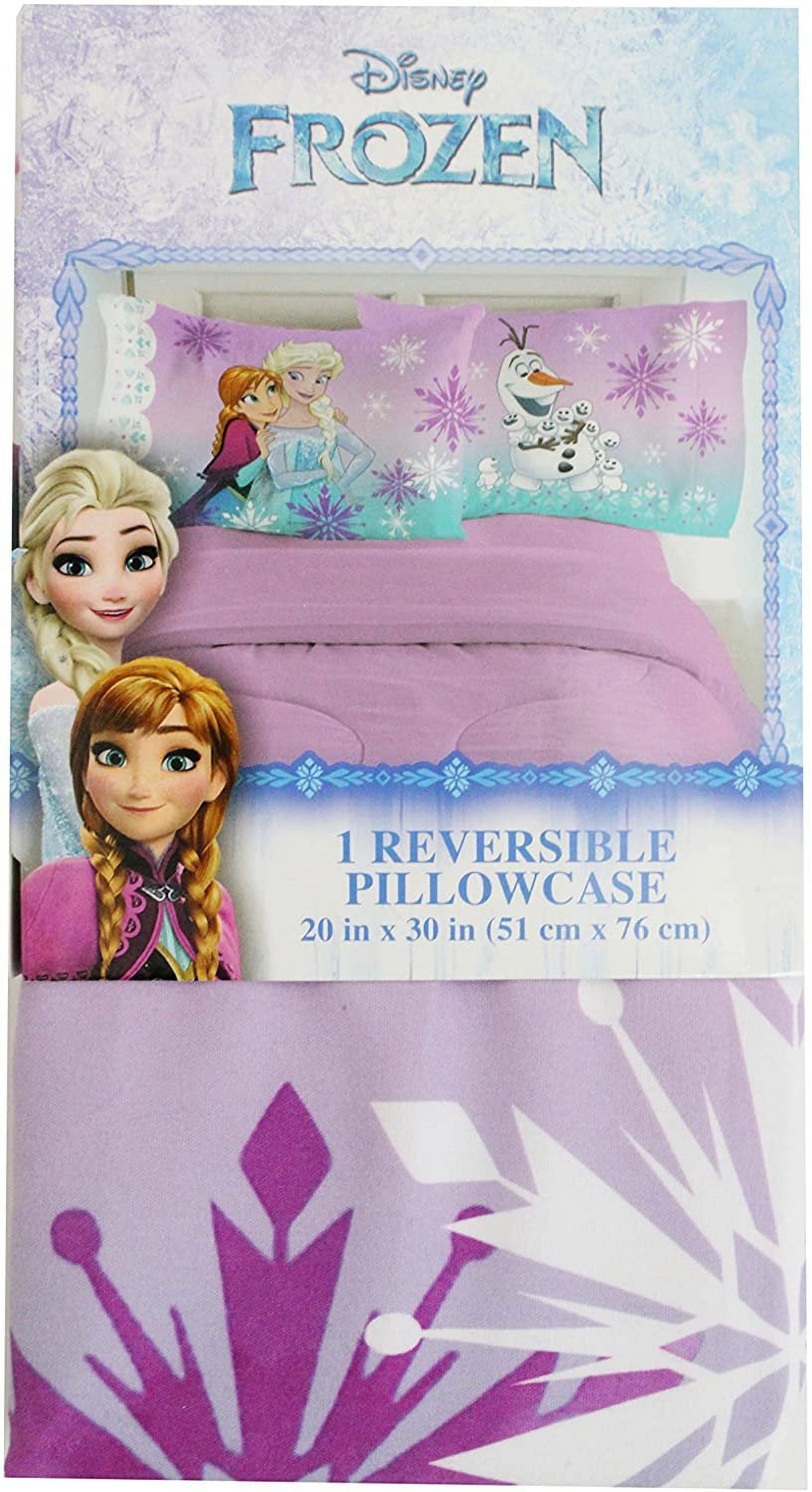 Disney Frozen Elsa Anna and Olaf Reversible Pillowcase 
