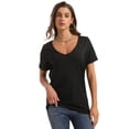 thumbnail image 2 of Women's oversized t-shirt half-sleeved V-neck T-shirt, 2 of 4